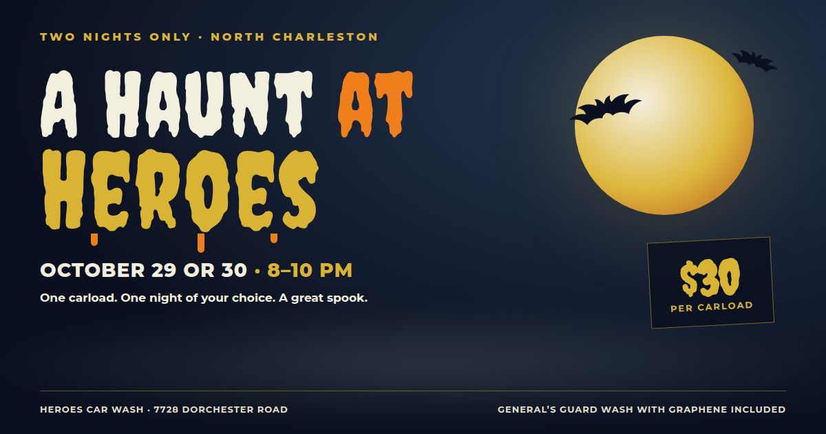 A Haunt at Heroes event poster
